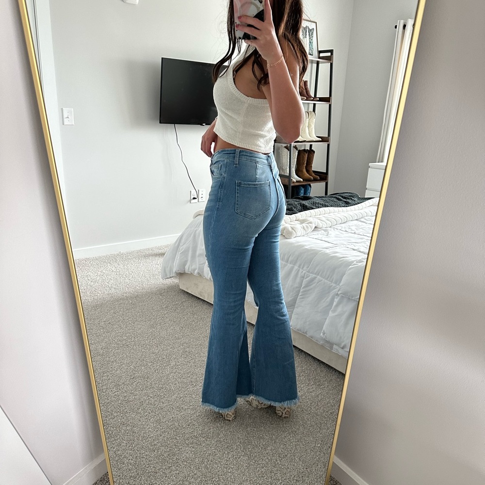 Altar’d State Distressed Flare Jeans - Picture 4 of 7